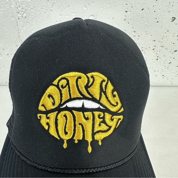 Dirty Honey Black & Yellow Band Logo On A Cobra Adjustable Trucker Hat - Picture 4 of 13